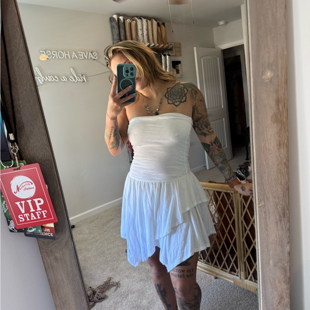 White Strapless Dress